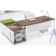 Modern wood executive office desk brown melamine + zebra upholstery, Pro office furniture factory (JO4060)